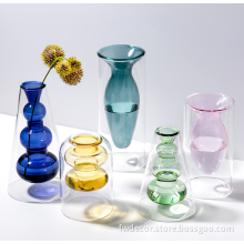 Double Walled Colored Glass Vase
